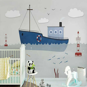 Sailing Nursery Wallpaper: Create an Adventurous Nursery-Kids Room Wallpaper