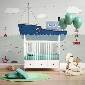 Sailing Nursery Wallpaper: Create an Adventurous Nursery-Kids Room Wallpaper