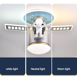 Satellite Earth Space Ship NASA LED Ceiling Lamp for Kids Room-Kids Room Nursery Lighting
