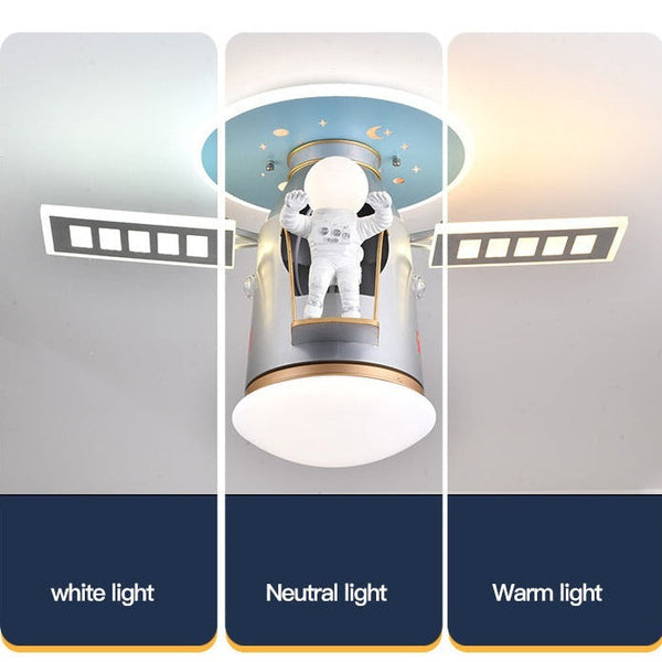 Satellite Earth Space Ship NASA LED Ceiling Lamp for Kids Room-Kids Room Nursery Lighting