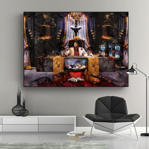 Scarface Canvas Wall Art - The World Is Yours Tony Montana-Wall Posters