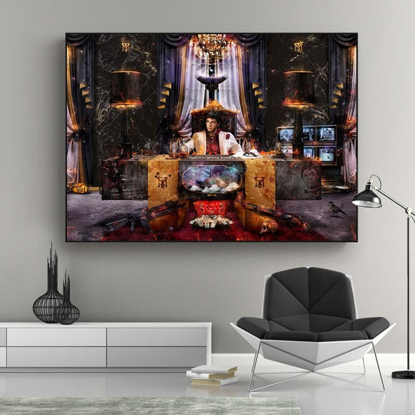 Scarface Canvas Wall Art - The World Is Yours Tony Montana-Wall Posters