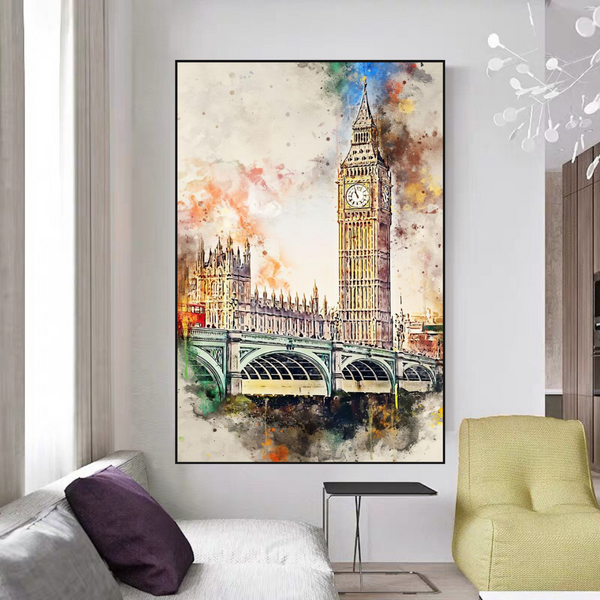 Scenery City London Big Ben Landscape Canvas Wall Art-Wall Posters