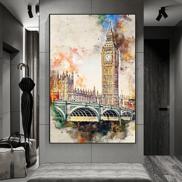 Scenery City London Big Ben Landscape Canvas Wall Art-Wall Posters