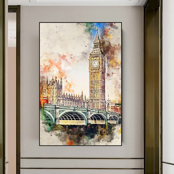 Scenery City London Big Ben Landscape Canvas Wall Art-Wall Posters
