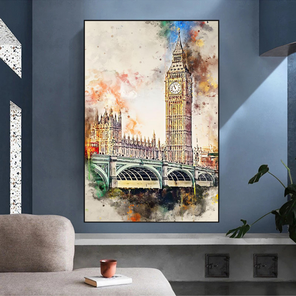 Scenery City London Big Ben Landscape Canvas Wall Art-Wall Posters
