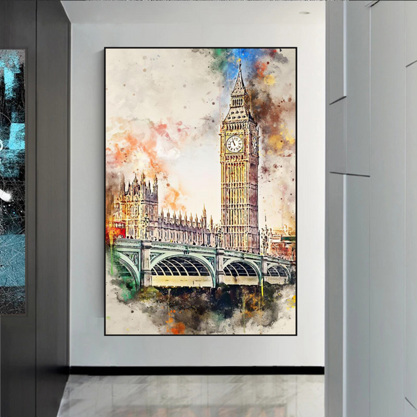 Scenery City London Big Ben Landscape Canvas Wall Art-Wall Posters