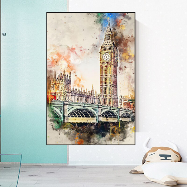Scenery City London Big Ben Landscape Canvas Wall Art-Wall Posters
