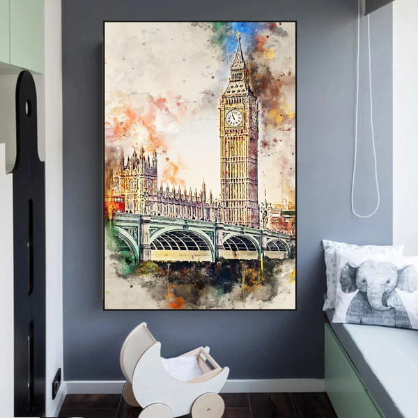 Scenery City London Big Ben Landscape Canvas Wall Art-Wall Posters