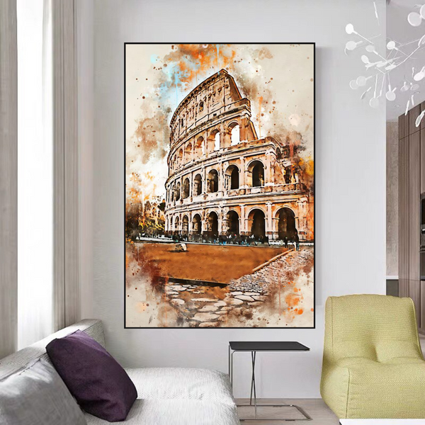 Scenery City Rome Landscape Canvas Wall Art-Wall Posters