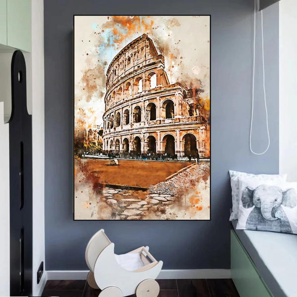 Scenery City Rome Landscape Canvas Wall Art-Wall Posters