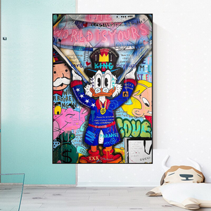 Scrooge Canvas Wall Art – The World is Yours-Wall Posters