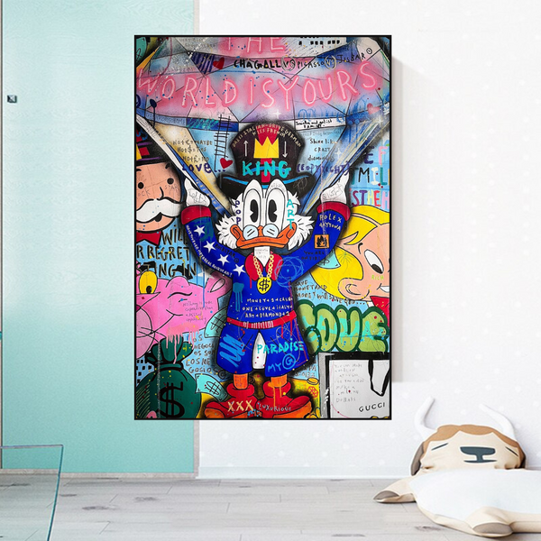 Scrooge Canvas Wall Art – The World is Yours-Wall Posters