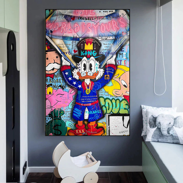 Scrooge Canvas Wall Art – The World is Yours-Wall Posters