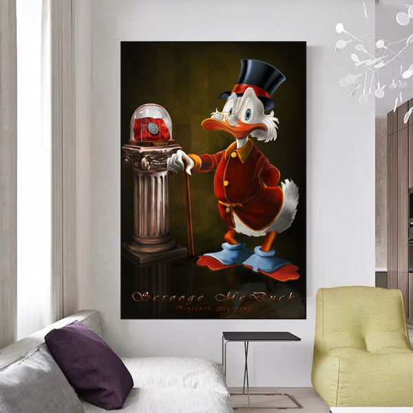 Scrooge McDuck Giordano Canvas Wall Art - Money Maker Millionaire-Wall Posters