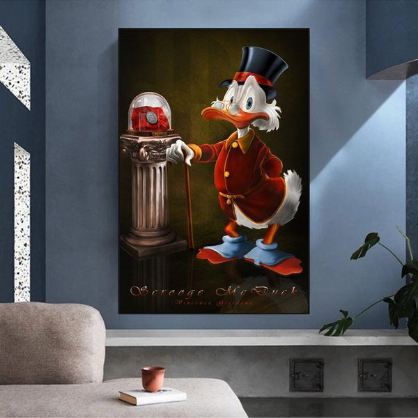 Scrooge McDuck Giordano Canvas Wall Art - Money Maker Millionaire-Wall Posters