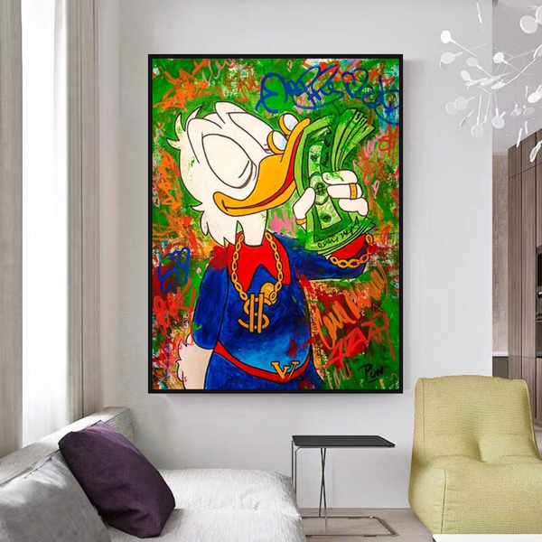Scrooge McDuck Millionaire Canvas Wall Art-Wall Posters