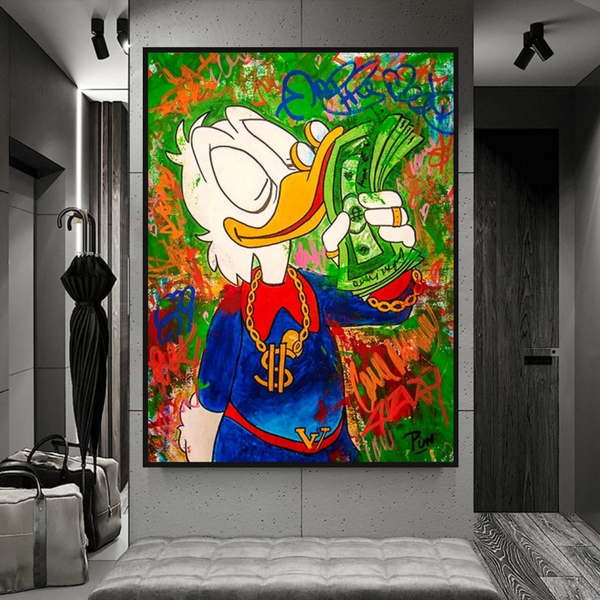 Scrooge McDuck Millionaire Canvas Wall Art-Wall Posters