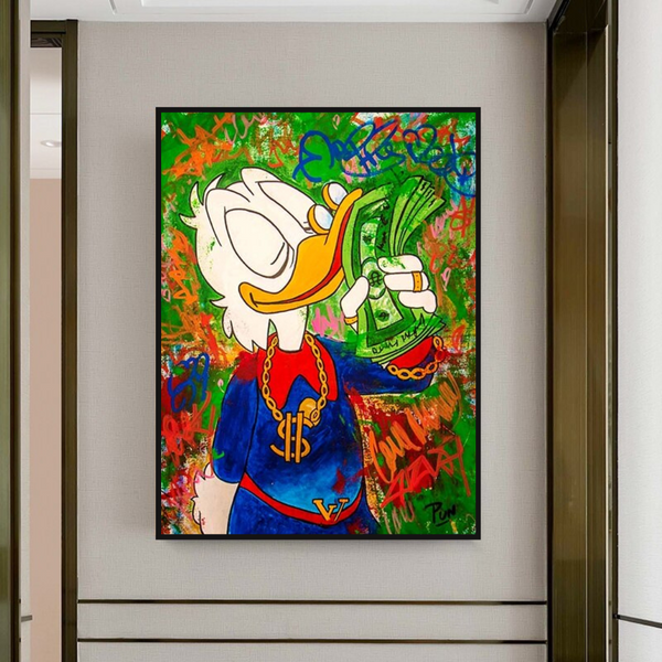 Scrooge McDuck Millionaire Canvas Wall Art-Wall Posters