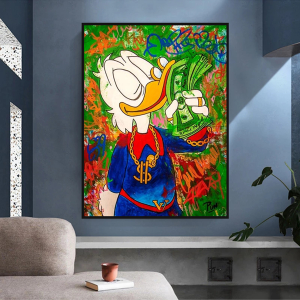 Scrooge McDuck Millionaire Canvas Wall Art-Wall Posters