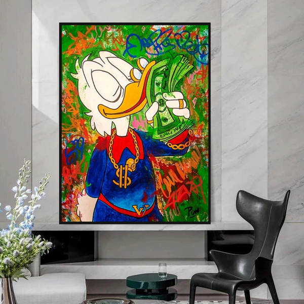 Scrooge McDuck Millionaire Canvas Wall Art-Wall Posters