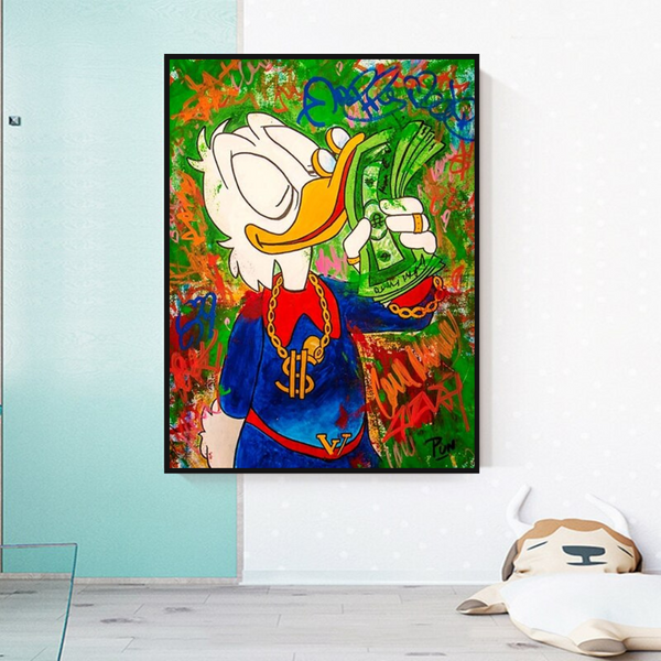 Scrooge McDuck Millionaire Canvas Wall Art-Wall Posters