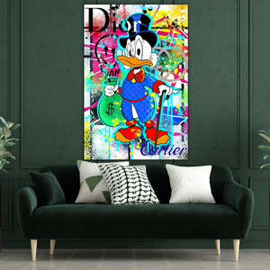 Scrooge McDuck Money Bags Canvas Wall Art-Wall Posters