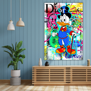 Scrooge McDuck Money Bags Canvas Wall Art-Wall Posters