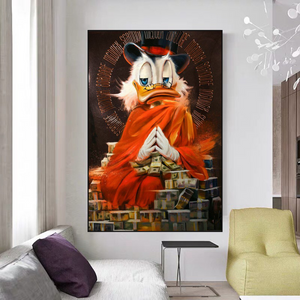Scrooge McDuck Money Bank Millionaire Canvas Wall Art-Wall Posters