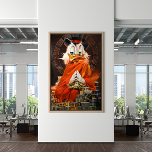 Scrooge McDuck Money Bank Millionaire Canvas Wall Art-Wall Posters