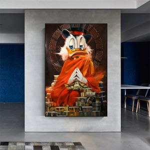 Scrooge McDuck Money Bank Millionaire Canvas Wall Art-Wall Posters