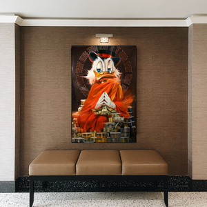 Scrooge McDuck Money Bank Millionaire Canvas Wall Art-Wall Posters