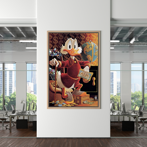 Scrooge McDuck Money Collector Millionaire Canvas Wall Art-Wall Posters