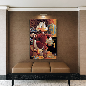 Scrooge McDuck Money Collector Millionaire Canvas Wall Art-Wall Posters