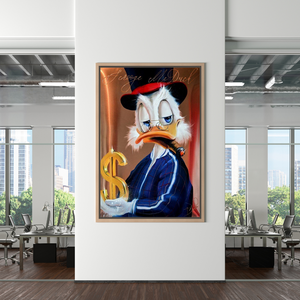 Scrooge McDuck Money Dollar Millionaire Canvas Wall Art-Wall Posters