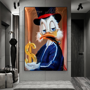 Scrooge McDuck Money Dollar Millionaire Canvas Wall Art-Wall Posters