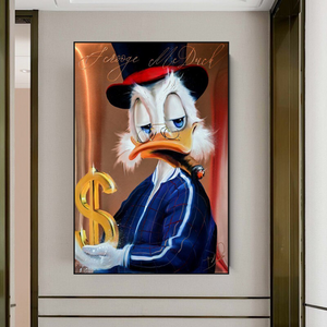 Scrooge McDuck Money Dollar Millionaire Canvas Wall Art-Wall Posters