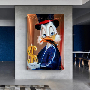Scrooge McDuck Money Dollar Millionaire Canvas Wall Art-Wall Posters