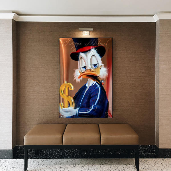 Scrooge McDuck Money Dollar Millionaire Canvas Wall Art-Wall Posters