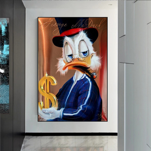 Scrooge McDuck Money Dollar Millionaire Canvas Wall Art-Wall Posters