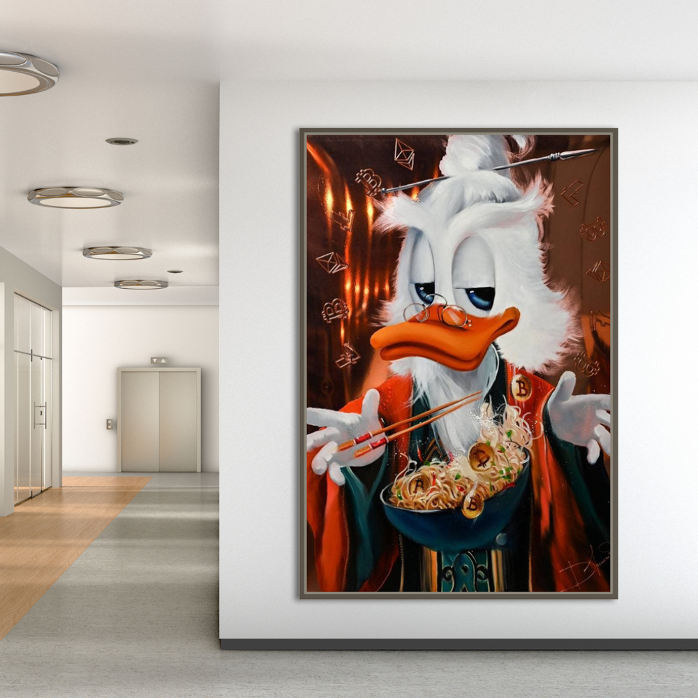 Scrooge McDuck Money Magician Millionaire Canvas Wall Art-Wall Posters