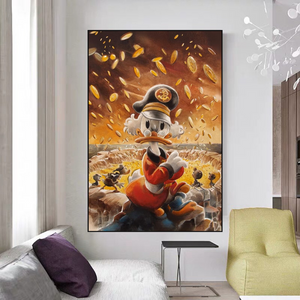 Scrooge McDuck Money Well Millionaire Canvas Wall Art-Wall Posters