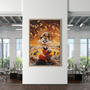 Scrooge McDuck Money Well Millionaire Canvas Wall Art-Wall Posters