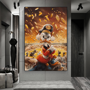 Scrooge McDuck Money Well Millionaire Canvas Wall Art-Wall Posters