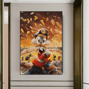Scrooge McDuck Money Well Millionaire Canvas Wall Art-Wall Posters