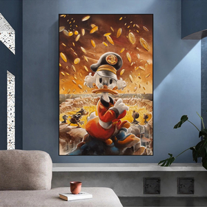 Scrooge McDuck Money Well Millionaire Canvas Wall Art-Wall Posters