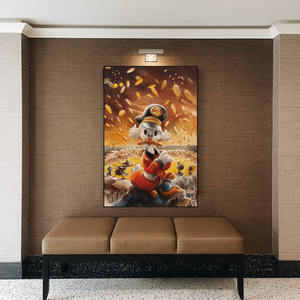 Scrooge McDuck Money Well Millionaire Canvas Wall Art-Wall Posters