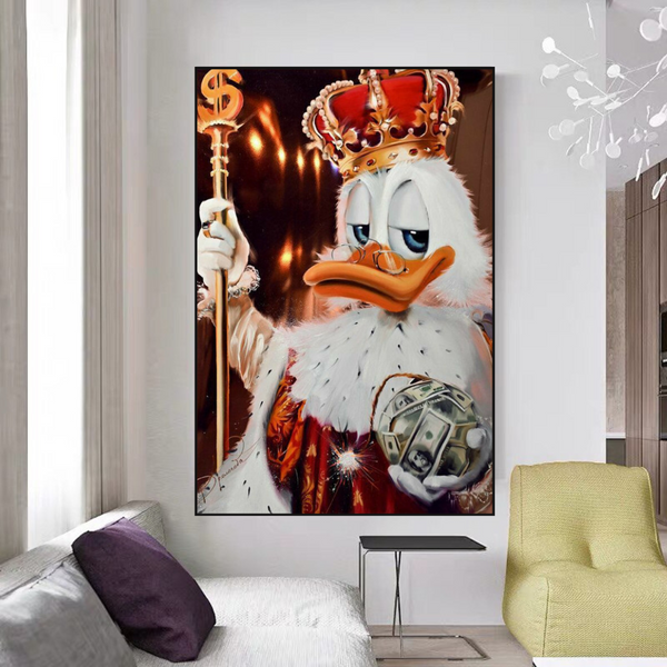 Scrooge McDuck Royale King Millionaire Canvas Wall Art-Wall Posters