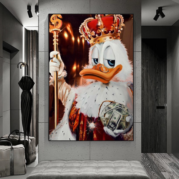 Scrooge McDuck Royale King Millionaire Canvas Wall Art-Wall Posters