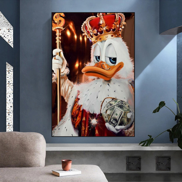 Scrooge McDuck Royale King Millionaire Canvas Wall Art-Wall Posters